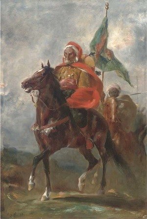 An Orientalist chieftain on horseback