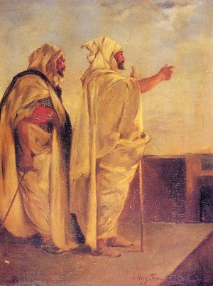 Eugene Fromentin - Two Arabs On A Terrace